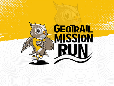 Geotrail Mission Run branding colorfull design events geopark graphic design illustration logo mascot owl unesco