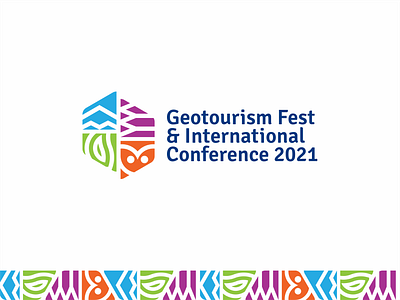 Logo Geotourism Fest & International Conference 2021 branding clean colorfull design events graphic design illustration logo vector