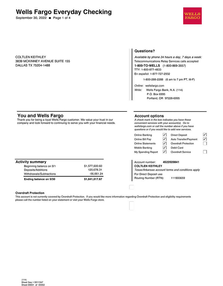 Wells Fargo Bank Statement | Apartment Rental Application by Document ...