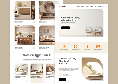 Furniture store webpage design 3d animation app branding design graphic design icon illustration logo minimal motion graphics typography ui ux vector web