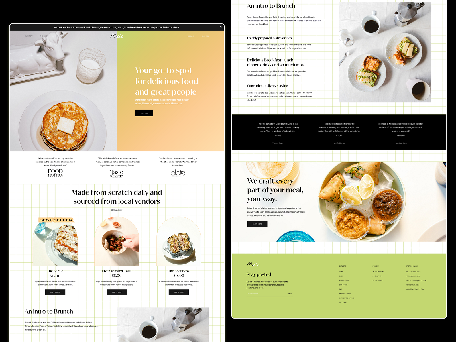 Miele Brunch Website Design by True Colors Studio on Dribbble