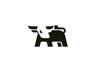 Bull animal brand branding bull design elegant graphic design illustration logo logo design logotype mark minimalism minimalistic modern monochrome negative space negativespace sign wild