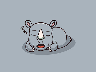 Cute Rhino Sleeping animal baby rhino design cute design graphic design icon illustration kawaii logo sleeping rhino shirt design