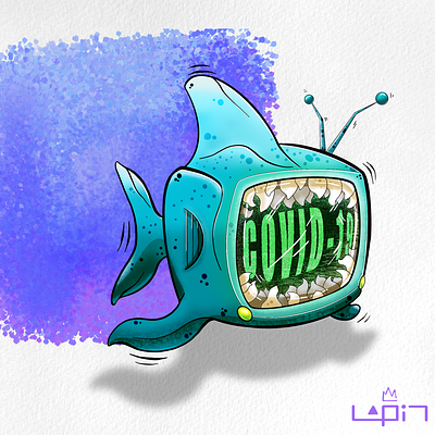 shark TV art character design graphic design illustration procreate