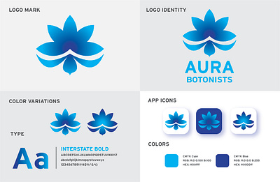 Aura Brand Identity brand identity branding concept art drawing freelance illustrator graphic design logo logo creator logo design luxury minimalistic plants professional