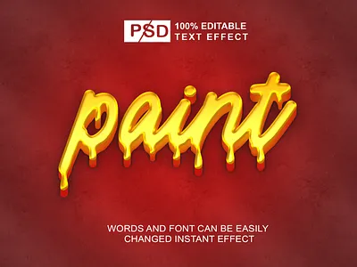 PAINTING TEXT EFFECT 3d effect logo paint style text typography