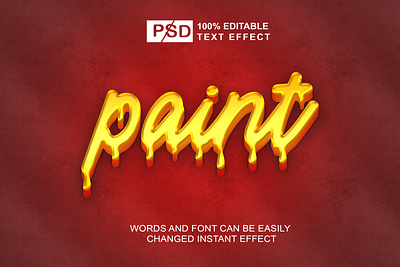 PAINTING TEXT EFFECT 3d effect logo paint style text typography