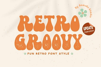 Retro Groovy Font 3d animation app branding design graphic design illustration logo motion graphics typography ui ux vector