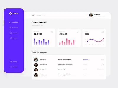 Circle dashboard design figma ui uidesign