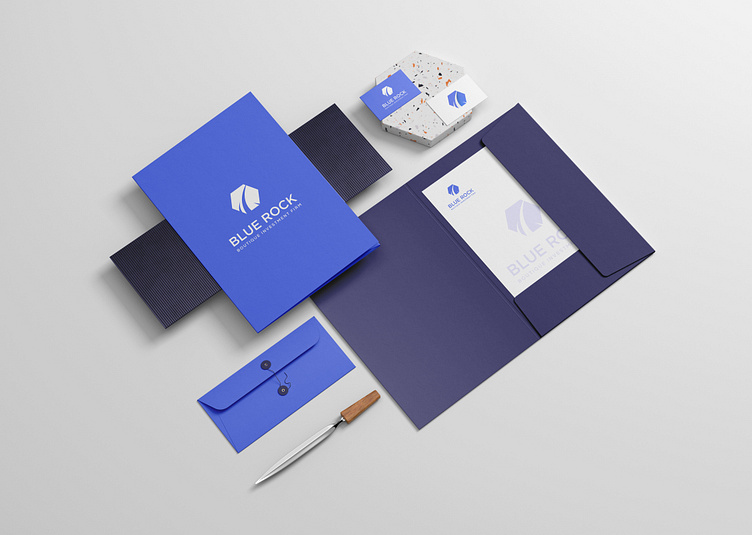 Financial logo for BlueRock Investments by ADNAN SARKER on Dribbble