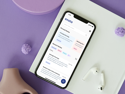 ENOTE - A note taking app concept mobile ui note note taking app note ui mobile notepad ui ux