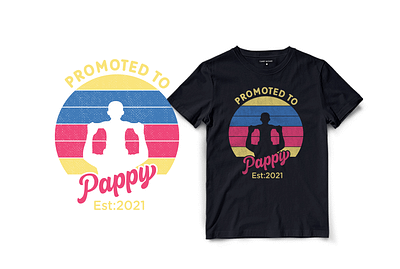 Promoted To Pappy T-Shirt Design dad design father fathers day graphic design illustration pappy t shirt design typography vintage vintage t shirt design
