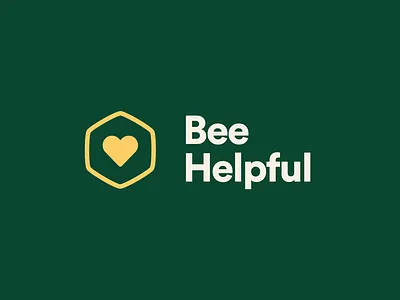 BeeHelpful - logo animation animation bee bees branding green heart logo motion graphics yellow