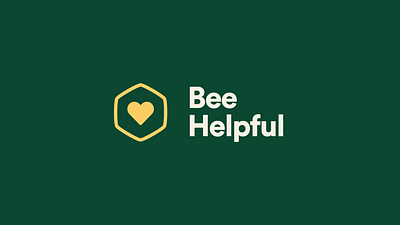 BeeHelpful - logo animation animation bee bees branding green heart logo motion graphics yellow
