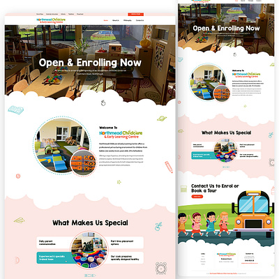 Childcare Education website branding clean clean ui creative design design graphic design homepage illustration landingpage logo modern trend typography ui uiux vector webdesign