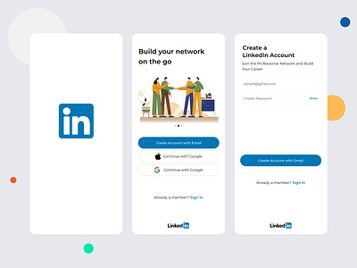 LinkedIn Sign Up Page Redesign daily ui design graphic design linkedin sign in sign up ui ux vector