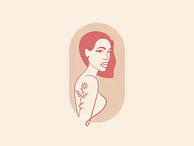 Lady Flower Tattoo beautiful beauty branding design erotic female flat girl graphic design illustration lady logo love lover minimal sexy tattoo underwear vector woman