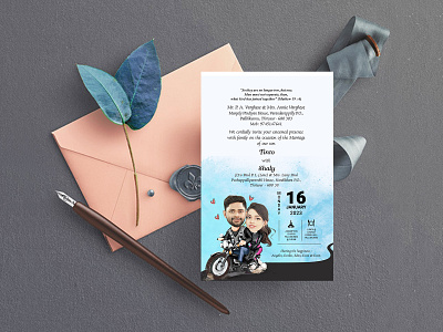 Wedding Card Design caricature design illustration wedding card