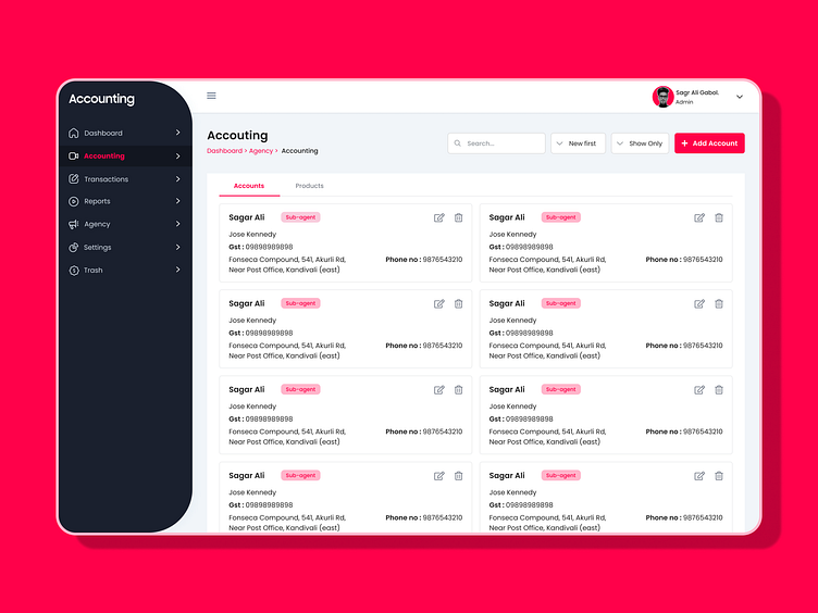 Accounting Dashboard Ui design by sagar gabol on Dribbble