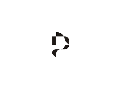 P letter + face face head lettermark minimal minimalist monogram nose p letter side simple symbol