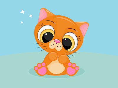 little kitty beautyful cat cute design graphic design illustration kitty stylish vector