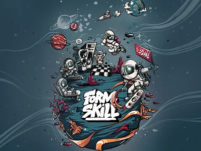 Space Poster Design character character design design digital art drawing illustration poster poster art space stickers