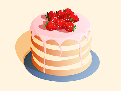 strawberry cake cake delicious design graphic design illustration strawberry strawberry cake sweetness vector