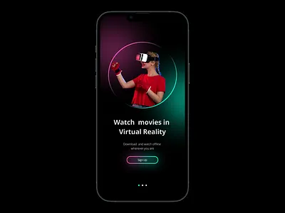 Watch movies in virtual reality mock up design app app ui branding design graphic design illustration ui ux vector