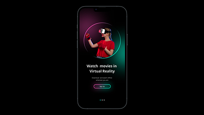 Watch movies in virtual reality mock up design app app ui branding design graphic design illustration ui ux vector