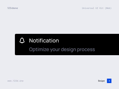 Exploring the Notification Component | Universal UI Kit (Web) 123done clean component design design system figma minimalism notification toast ui ui kit uikit universal ui kit (web)