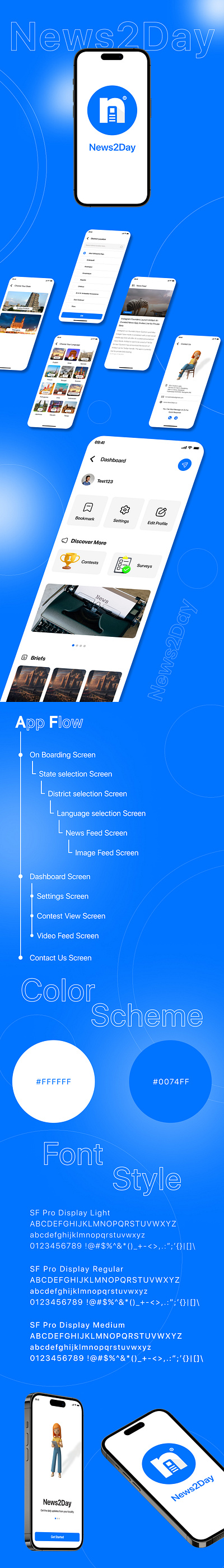 News App UI Design app app design application blue brand clean dailyui figma interface mobile mobile app news ui ui design uiux vectors web web design webdesign website