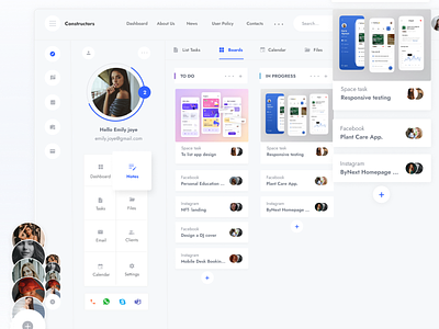 Work management dashboard - Simple and clean clean ui dashboard to do list work management dashboard