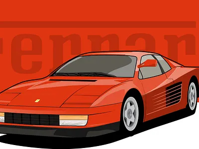 Ferrari Testarossa | 1984 car ferrari graphic design illustration vector