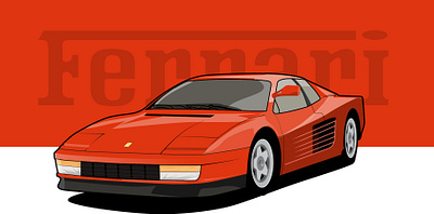 Ferrari Testarossa | 1984 car ferrari graphic design illustration vector