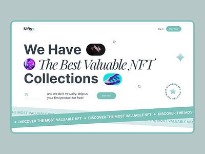 Niftyx Website adobe xd after effects figma landing page motion graphics nft nft marketplace nft ui nft web nft website web design web3 website animation