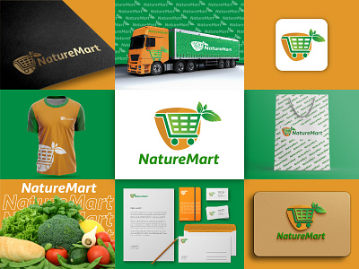 Grocery logo Design with entire Brand guidelines. - Unused. america app brand brandidentity branding broker california company elegant logo logoawesome logodesigner logodesigns logomark logoplace logos logotype luxury newyork usa