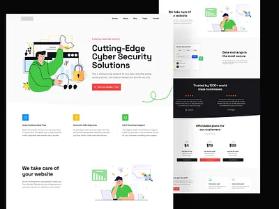 Cyber Security Solutions Responsive landing page design branding creative design design agency landing page digital agency figma html landing landing page psd ui xd