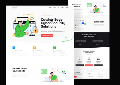 Cyber Security Solutions Responsive landing page design branding creative design design agency landing page digital agency figma html landing landing page psd ui xd