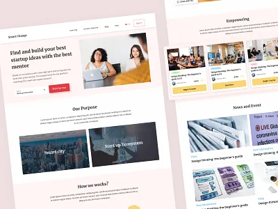 Smart Change Website agent of change branding figma homepage landing page marketing landing page minimalist startup style ui design ui ux design uxui web design website website design