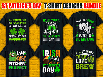 ST PATRICKS DAY T-Shirt Design Bundle custom ink custom t shirts custom t shirts cheap custom t shirts online custom text shirt design illustration illustrator tshirt design t shirt design ideas typography design