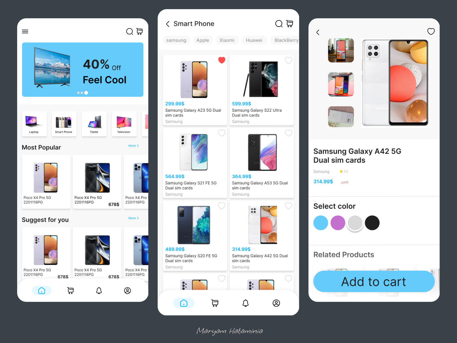 Online shop for phones by Maryam Hataminia (Marya_Ha) on Dribbble