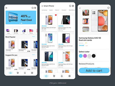 Online shop for phones app design onlineshop ui ux