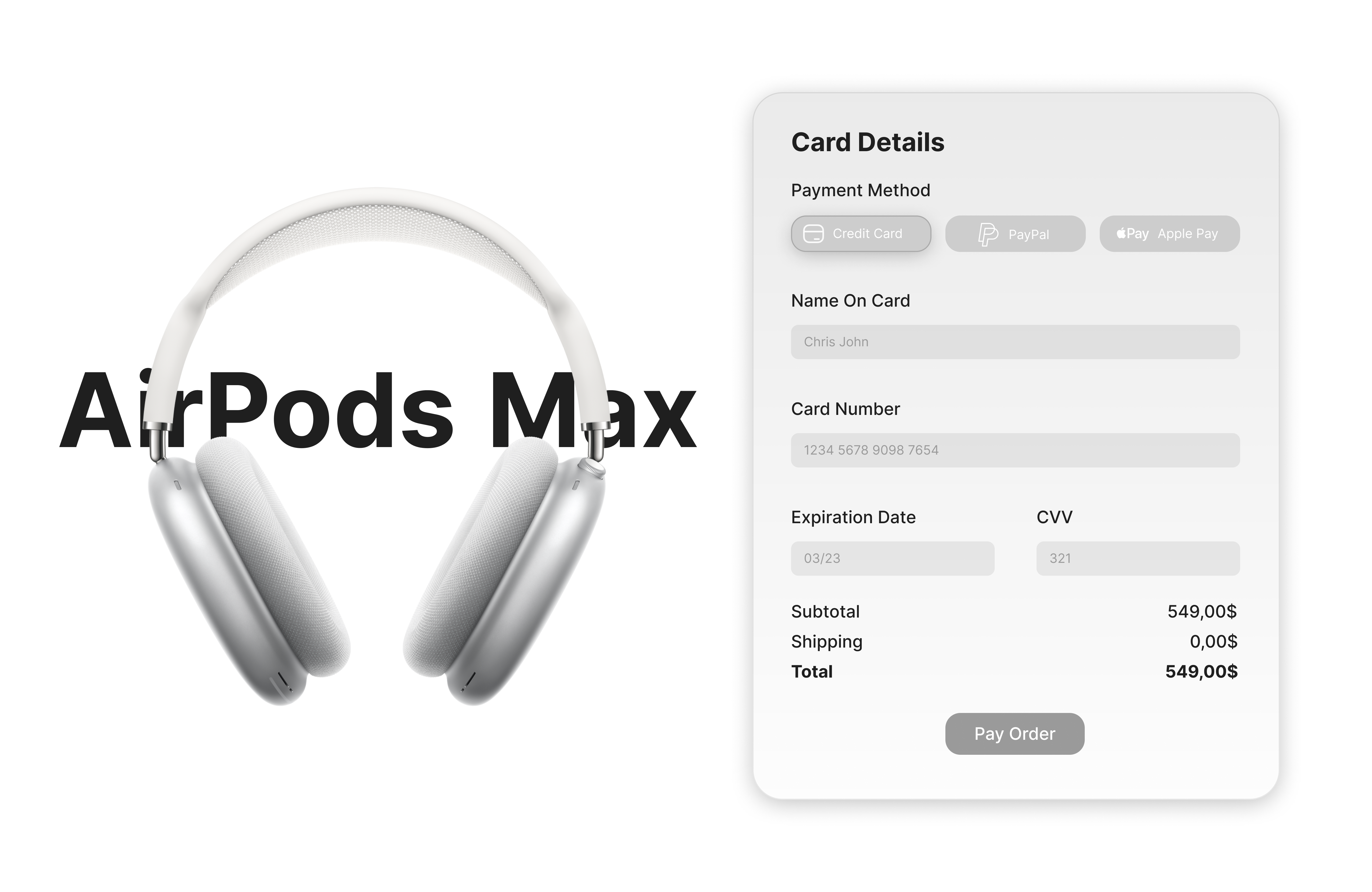 Checkout Page (Apple Theme) 002 airpods airpods max apple apple theme branding checkout checkout page dailyui graphic design inspiration page recommendation ui visual design web website