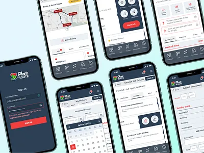 PlantRoute - location-based mobile app adobe xd data heavy garden interaction design location mobile app plant plantscaping service ui ui design uiux web app