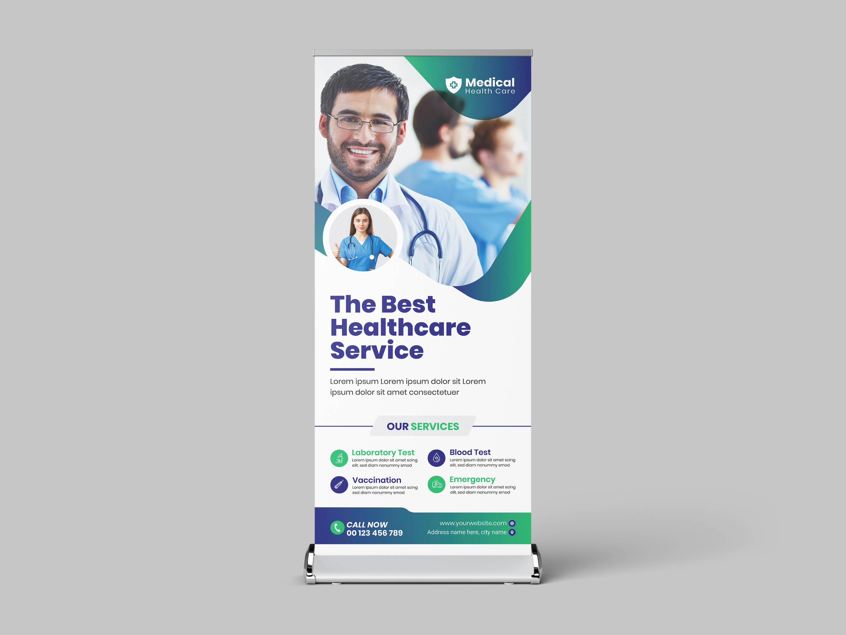Medical Roll-Up Banner banner branding clinic banner health hospital roll roll up banner treatment x banner