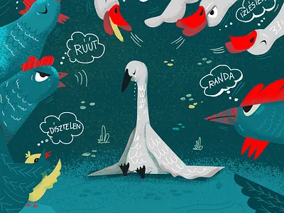 Ugly affinity designer bird illustration ugly