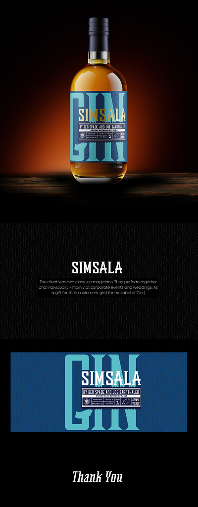 SIMSALA GIN branding gin ginlabel golden graphic design label labeldesign whiskey wine winelabel
