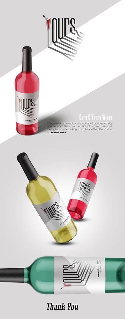 ours & yours typo for wine label beer branding can colorfull design gine graphic design grey label packaging wine winelabel