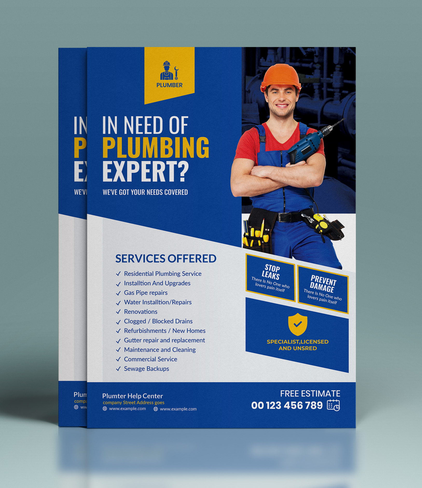 Plumbing Service Flyer pamphlet