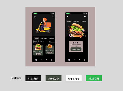 Replica Redesign of a Food Delivery UI! app design graphic design illustration ui ux vector
